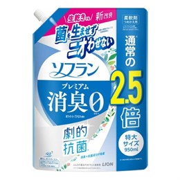 Lion Soflan Premium Deodorizer 107 кондиционер для белья защита от неприятного запаха - аромат луговых трав 950мл 363699