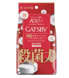 Mandom Gatsby Body Wipes Deodorant Biocore Мужской дезодорант-антиперспирант для всего тела салфетки с ментолом 30 шт 118506