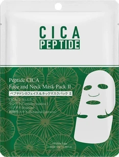 Mitomo Peptide CICA Face &amp; Neck Mask Тканевая маска для лица и шеи с экстрактом центеллы азиатской и пептидами 132785