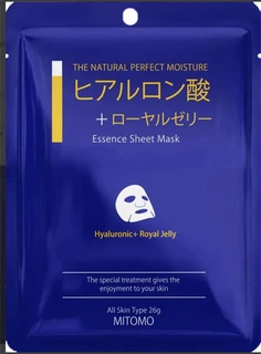 Mitomo Hyaluronic + Royal Jelly Mask Тканевая маска для лица с гиалуроновой кислотой и маточным молочком, 1шт. 537903