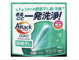 451521 KAO Attack Zero Perfect Stick Стиральный порошок в стиках  с освежающим морским ароматом 55 шт 451521