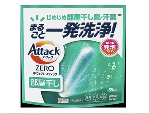 KAO Attack Zero Perfect Stick Стиральный порошок в стиках  с освежающим морским ароматом 55 шт 451521