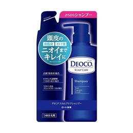 193950 ROHTO Deoco Scalp Care Шампунь для ухода за волосами и кожей головы против неприятного запаха, со сладким цветочным ароматом, сменная упаковка 370мл 193950