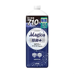 364597 LION Charmy Magica Antibacterial+ Средство для мытья посуды с антибактериальным эффектом, c ароматом зеленых цитрусов, запасной флакон с крышкой 710мл 364597