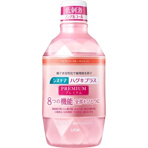 326625 LION Systema Gums Plus Premium Премиальный защищающий ополаскиватель полости рта  с активизирующим эффектом без спирта 600 мл 326625
