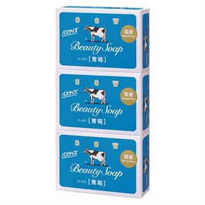 011808 COW Blue Box Молочное освежающее туалетное мыло с ароматом жасмина 3шт по 130г 011808