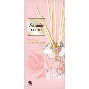 044636 KOB Kobayashi PARFUM SPARKLING PINK Ароматический диффузор для дома рифлёный флакон + наполнитель + палочки 70 мл 044636