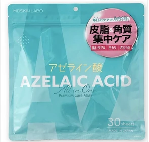 879154 MDSKIN LABO Azelaic Acid Premium Care Mask Маска для лица с азелаиновой кислотой, 2 видами витамина С, гиалуроновой кислотой и коллагеном 30шт 879154