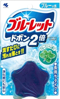 Kobayashi Bluelet Dobon Double Blue Mint Таблетка для бачка унитаза очищающая и дезодорирующая мята 120г 087855