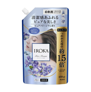 KAO IROKA Парфюмированный кондиционер для белья с ароматом чистой фрезии и мускуса м/у 650 мл 437402