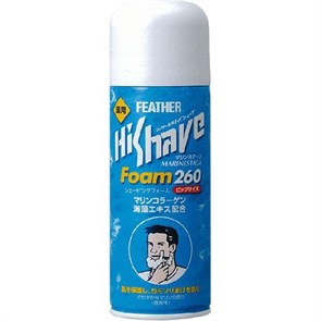 FEATHER  HiShave MarineStage Пена для бритья с морским коллагеном и экстрактом водорослей (с лечебным эффектом) 260 г 832463