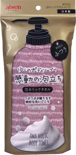 242028 AISEN Foam Holic Массажная мочалка средней жесткости, розовая, 28Х100см 242028