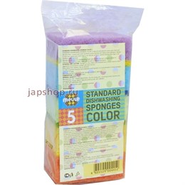 004452 Meule Standart Color Sponge Губки для мытья посуды Awayuki 5шт 004452