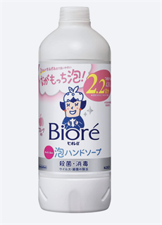 416049 KAO Biore U Антибактериальное мыло-пенка для рук с ароматом фруктов запасной флакон 430мл 416049