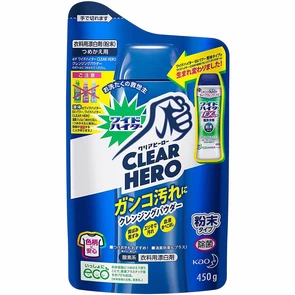 KAO Clear Hero Cleansing Powder Кислородный порошковый пятновыводитель м/у 450г 332561