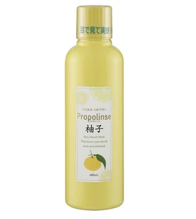 247677 PIERAS Propolinse Yuzu Ополаскиватель полости рта разрушающий и окрашивающий налёт спиртовой вкус Юдзу 600 мл 247677
