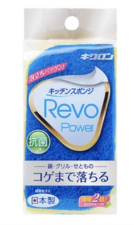 101870 KIKULON Revo Power Губка для мытья посуды двухслойная с антибактериальной пропиткой жесткий верхний слой 1шт 101870