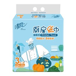 467615 Gold Hond Ye Paper Кухонные полотенца Breeze Kitchen двухслойные плотные 76 листов х 3 упаковки 467615