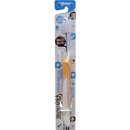169600 EQ MAXON Зубная щётка Dentione со сверхтонкими щетинками двойной высоты и прорезиненной ручкой с ионами серебра средней жёсткости 169600