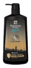 024458 LION Shokubutsu Мужской освежающий крем-гель для душа с экстрактом солода Cool Sport, 500 мл 024458