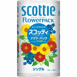 152604 Туалетная бумага Crecia "Scottie Flower PACK", однослойная 12 рулонов (50 м) / 8 152604