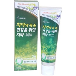 Mukunghwa Real Cool Гелевая зубная паста  охлаждающая с экстрактом липового цвета 110 г 901819
