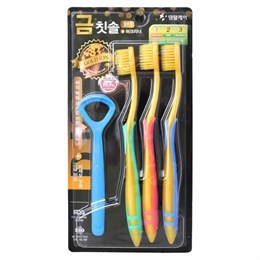 Набор:Зубная щетка 3шт + скребок для языка 141463