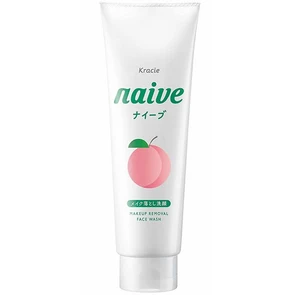 Kracie Naive Makeup Removal Face Wash Увлажняющая пенка для умывания и снятия макияжа персик 200г 607911