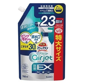 KAO Пенящееся чистящее и дезодорирующее средство MagicClean Airjet EX для ванной м/у  аромат трав 760мл 415134