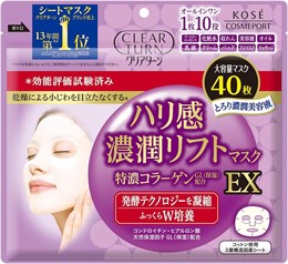 Kose Cosmeport Clear Turn Firmness Rich Lift Mask EX Тканевая маска для лица с лифтинг-эффектом 40шт 1/12 395044