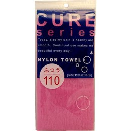 618512 OHE Cure 2 Мочалка для душа средней жесткости из 100% ультратонкого нейлона розовая 28Х110см 618512