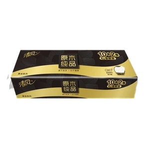 Gold Hond Ye Paper Breeze Black gold Премиальная ультрамягкая туалетная бумага четырёхслойная с тиснёным рисунком 12X15м 469466