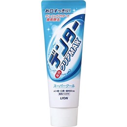 Lion Dentor Clear MAX Super Cool Зубная паста для защиты от кариеса с микропудрой с ароматом охлаждающей мяты 140г 186458