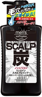 Kose Cosmeport Mens Softymo Scalp Shampoo Мужской шампунь с древесным углем Глубокое очищение и объем мята и цитрусовые 550мл 384031