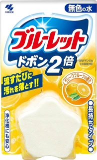 Kobayashi Bluelet Dobon Double Grapefruit Таблетка для бачка унитаза очищающая и дезодорирующая грейпфрут 120г 087893
