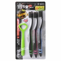 Набор:Зубная щетка 3шт + скребок для языка 140909