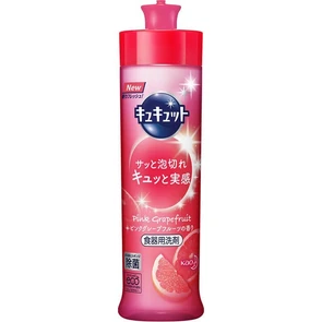 KAO CuCute Pink Grapefruit Средство для мытья посуды аромат грейпфрута / быстрое смывание 220 мл 433916