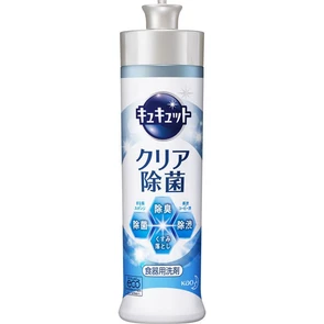 KAO CuCute Clear Sterilization Средство для мытья посуды и кухонных раковин с лимонной кислотой аромат грейпфрута / от стойких загрязнений 220 мл 433930