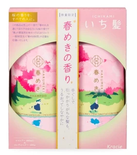 Kracie Ichikami Shampoo &amp; Conditioner  Шампунь и кондиционер для волос восстановление сакура 2х480мл 788627