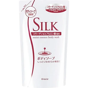 Kracie Silk Moist Essence Body Soap Жидкое мыло для тела с природным коллагеном фрукты м/у 350мл 175106