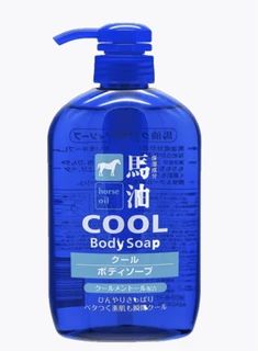Kumano Yushi Horse Oil Cool Body Soap Жидкое мыло для тела с лошадиным маслом и ментолом 600мл 833359