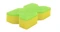 102099 KIKULON Kubomi Sponge Губка для мытья посуды двухслойная мягкий верхний слой цвет зеленый\желтый 1шт 102099
